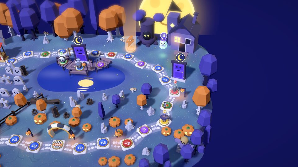Spooky Hollow, a moonlit haunted board