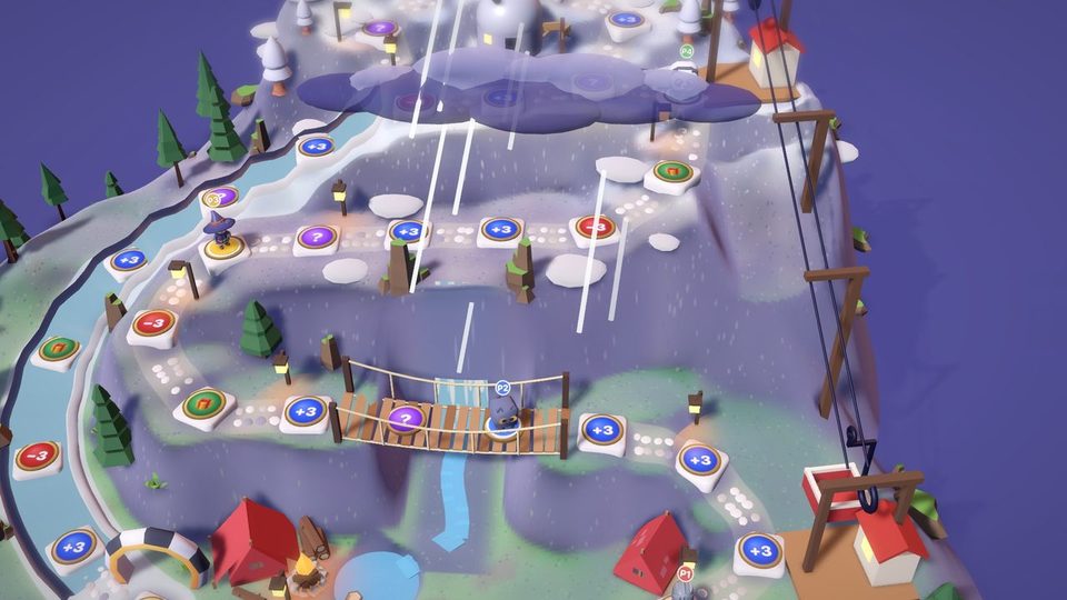 Thunder Peak, a snowy mountain board under a storm