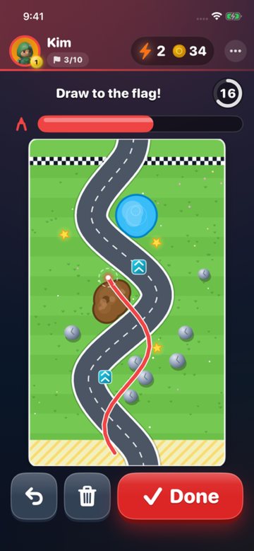 Doodle Derby: draw the race line to the flag