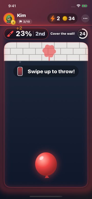 Paint Splat: swipe up to throw a paint balloon