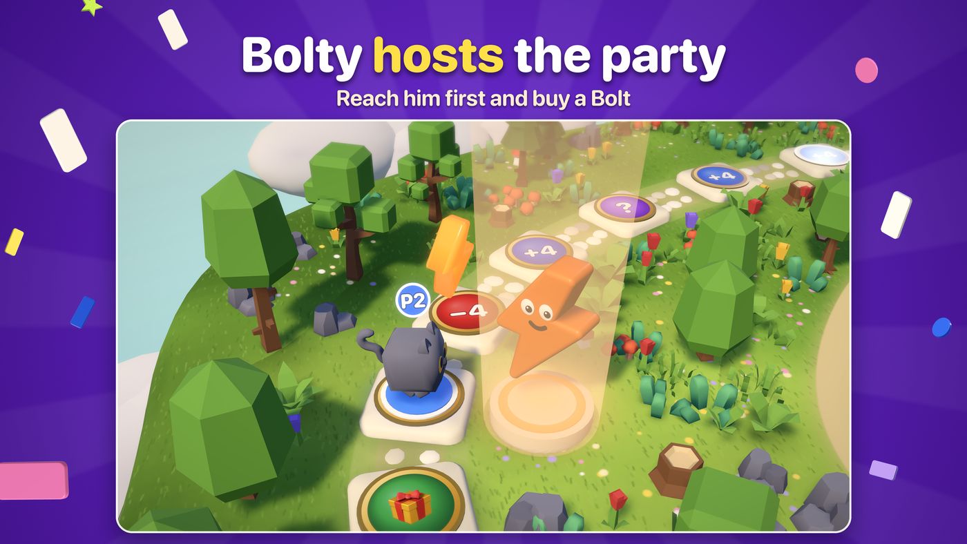 Bolty on the board, waiting to sell a Bolt