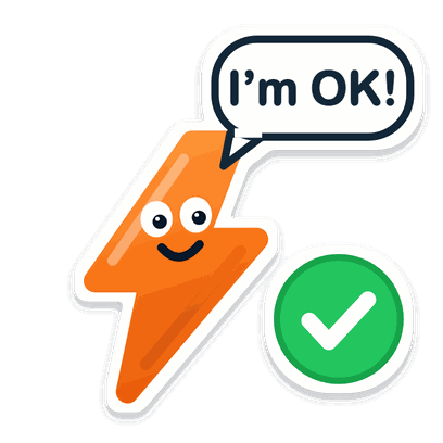 Bolty saying I'm OK with a green check