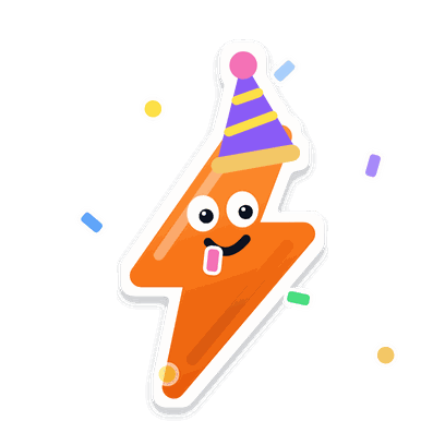 Bolty in a party hat