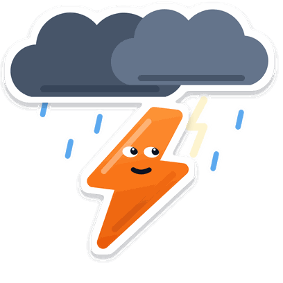 Bolty under a storm cloud: Storm coming